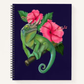 Jackson's Chameleon mit Hibiskus Notizblock (Vorderseite)