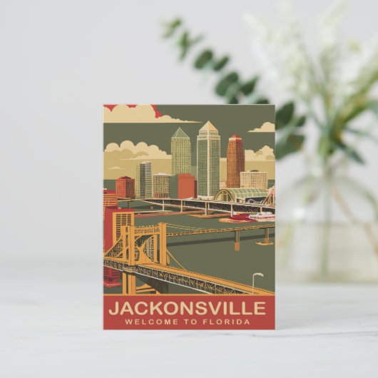 Jacksonville, Atlantikküste, Reisen Postkarte (Stehend Vorderseite)