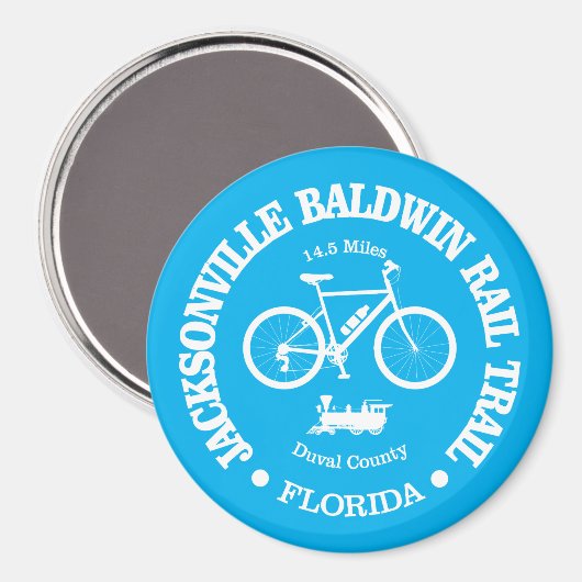 Jacksonville Baldwin Rail Trail (Radfahren) Magnet (Vorderseite/Rückseite)
