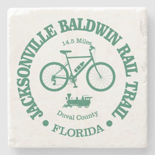 Jacksonville Baldwin Rail Trail (Radfahren) Steinuntersetzer (Vorderseite)