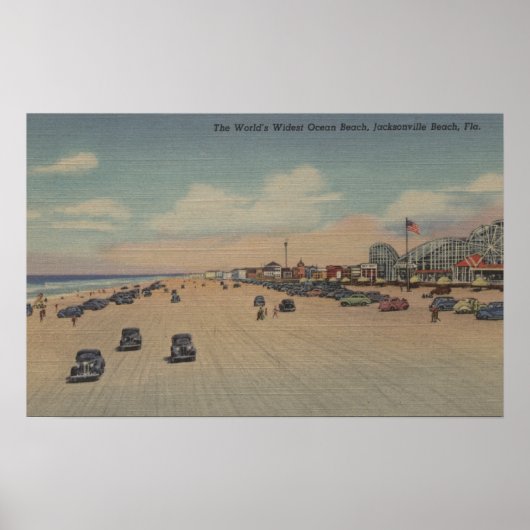 Jacksonville Beach, FL - Der älteste Ozean der Wel Poster (Vorne)