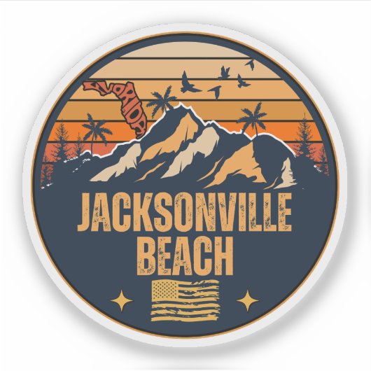 Jacksonville Beach, Florida Aufkleber (Vorderseite)