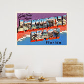 Jacksonville Beach Florida FL Old Travel Souvenir Poster (Küche)