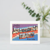 Jacksonville Beach Florida FL Old Travel Souvenir Postkarte (Stehend Vorderseite)