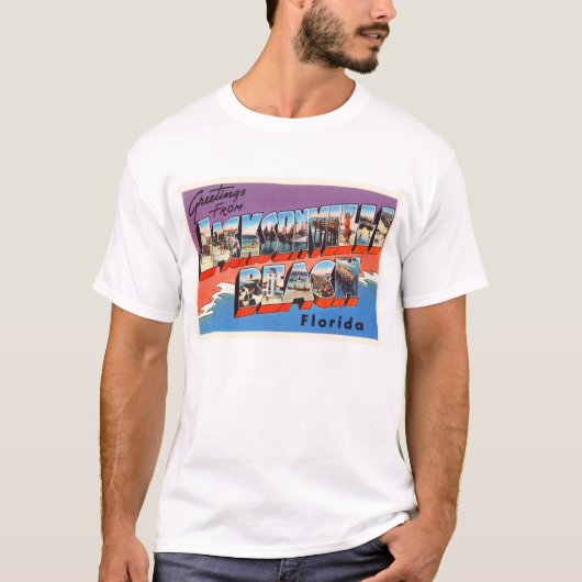 Jacksonville Beach Florida FL Old Travel Souvenir T-Shirt (Vorderseite)