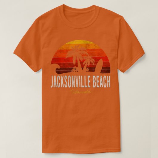 Jacksonville Beach Florida FL Palms Vacacation Sur T-Shirt (Design vorne)