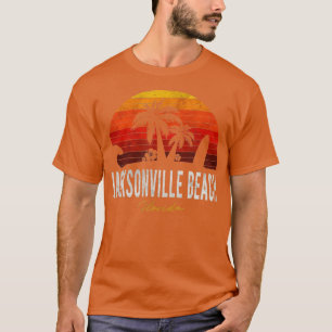 Jacksonville Beach Florida FL Palms Vacacation Sur T-Shirt