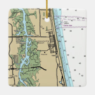 Jacksonville Beach Florida Keramik Ornament