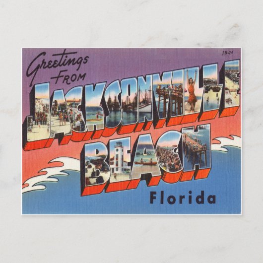 Jacksonville Beach Florida Postkarte (Vorderseite)