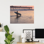 Jacksonville Beach, Florida - Surfen Poster (Heimbüro)