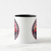 Jacksonville Beach Florida tropisches Retro Sunset Tasse (Zentrum)