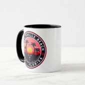Jacksonville Beach Florida tropisches Retro Sunset Tasse (Vorderseite Links)