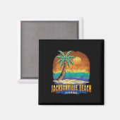 Jacksonville Beach Florida Vintag Distressive Souv Magnet (Vorderseite/Rückseite)