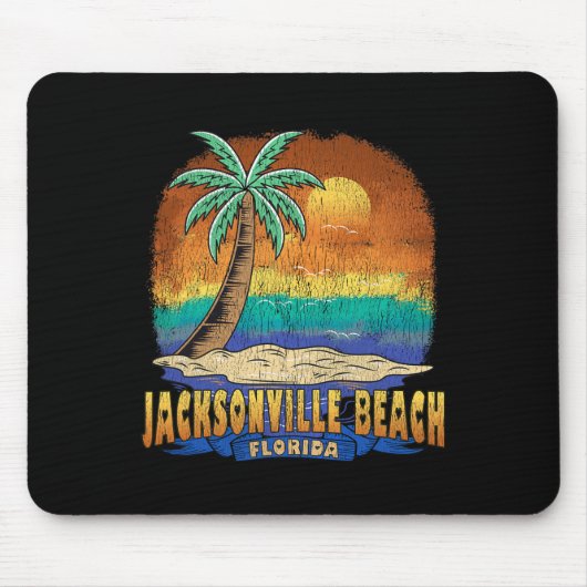 Jacksonville Beach Florida Vintag Distressive Souv Mousepad (Vorne)