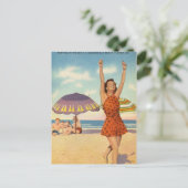 Jacksonville Beach, Florida Vintag Postkarte (Stehend Vorderseite)