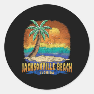 Jacksonville Beach Florida Vintage abgenutztes Sou Runder Aufkleber