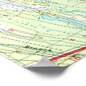 Jacksonville Beach und Atlantic Beach Florida Kart Poster (Ecke)