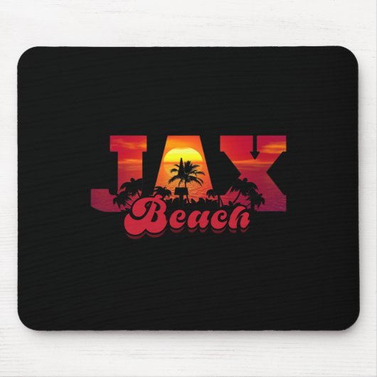 Jacksonville Beach Vacation Florida Sunset Palm Ja Mousepad (Vorne)