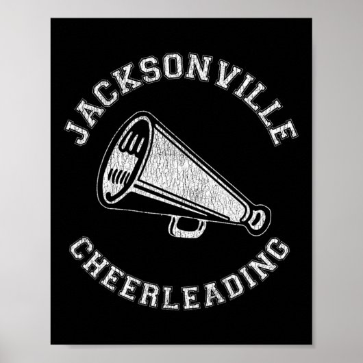Jacksonville Cheer Distressed Retro 90er Cheerlead Poster (Vorne)