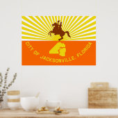 Jacksonville City flagge Florida USA Vereinigte St Poster (Küche)