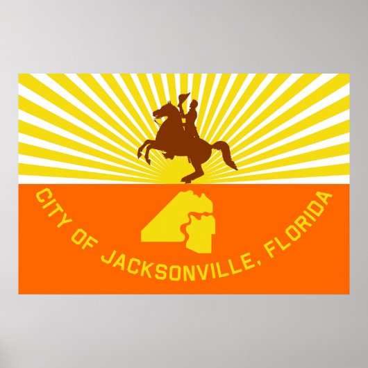 Jacksonville City flagge Florida USA Vereinigte St Poster (Vorne)