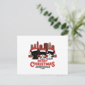 Jacksonville City Florida Merry Christmas Cats USA Postkarte (Stehend Vorderseite)