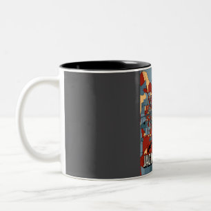 Jacksonville City Map - Colorful Earth Tone Abstra Zweifarbige Tasse