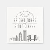 Jacksonville Deko Skyline | Hochzeitsveranstaltung Serviette (Vorderseite)