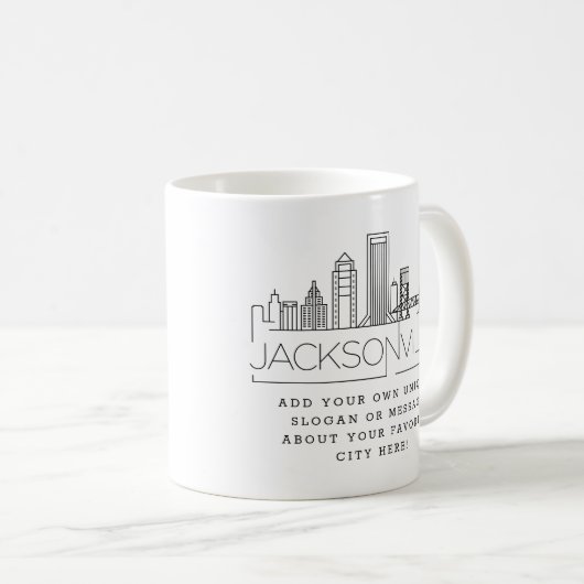 Jacksonville | Designated City Skyline Custom Slog Kaffeetasse (VorderseiteRechts)