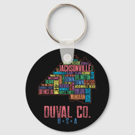 Jacksonville Duval Landkreis Florida USA Karte Schlüsselanhänger