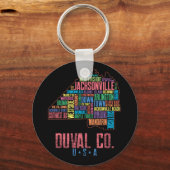 Jacksonville Duval Landkreis Florida USA Karte Schlüsselanhänger (Vorderseite)