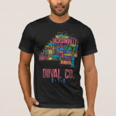 Jacksonville Duval Landkreis Florida USA Karte T-Shirt (Vorderseite)