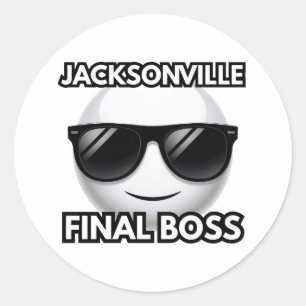 Jacksonville Endgegner Cool Emoji Runder Aufkleber