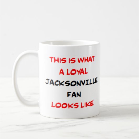 Jacksonville-Fan, treu Kaffeetasse (Links)