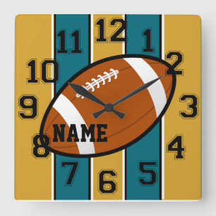 Jacksonville färbt Fußball-Wanduhr Quadratische Wanduhr