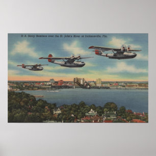 Jacksonville, FL - Navy Bombers über St. John's Poster