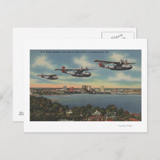 Jacksonville, FL - Navy Bombers über St. John's Postkarte (Vorne/Hinten)