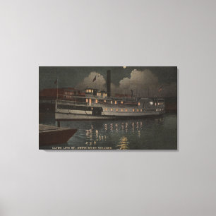 Jacksonville, FL - Night View St. Johns River Leinwanddruck