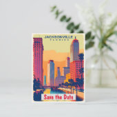 Jacksonville, FL, Save the Date, Vintage Postkarte (Stehend Vorderseite)
