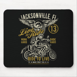 Jacksonville Fl Usa Distressed Style Motorrad De Mousepad