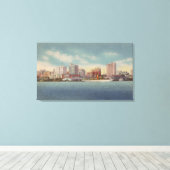 Jacksonville, FL - View Water Front & Skyline Leinwanddruck (Insitu (Holzboden))