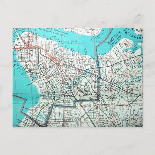 JACKSONVILLE, FL Vintage Karte Postkarte (Vorderseite)