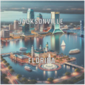 Jacksonville Florida 3 Inch Vinyl Sticker (Vorderseite)