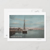 Jacksonville, Florida - Aussicht auf den Hafen mit Postkarte (Vorne/Hinten)