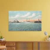 Jacksonville, Florida - Aussicht auf Hafen mit Boo Leinwanddruck (Insitu (Wohnzimmer))