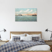 Jacksonville, Florida - Aussicht auf Hafen mit Boo Leinwanddruck (Insitu (Schlafzimmer))