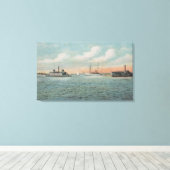 Jacksonville, Florida - Aussicht auf Hafen mit Boo Leinwanddruck (Insitu (Holzboden))