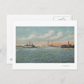 Jacksonville, Florida - Aussicht auf Hafen mit Boo Postkarte (Vorne/Hinten)