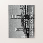 Jacksonville Florida Black and White Bridge Foto Puzzle (Vertikal)