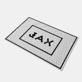 Jacksonville Florida Black and White Tile Fußmatte (Schrägansicht)